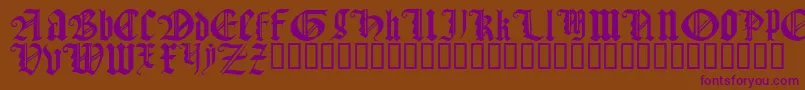GothicTextureQuadrata Font – Purple Fonts on Brown Background