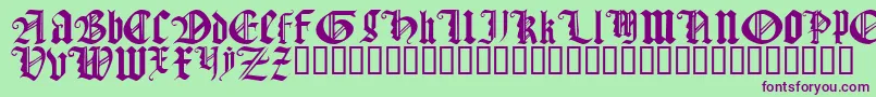Шрифт GothicTextureQuadrata – фиолетовые шрифты на зелёном фоне