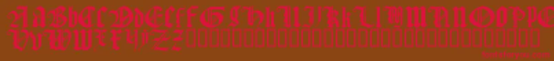 GothicTextureQuadrata Font – Red Fonts on Brown Background