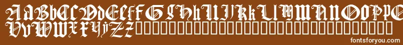 Fonte GothicTextureQuadrata – fontes brancas em um fundo marrom