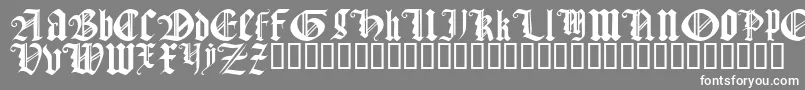 Czcionka GothicTextureQuadrata – białe czcionki na szarym tle