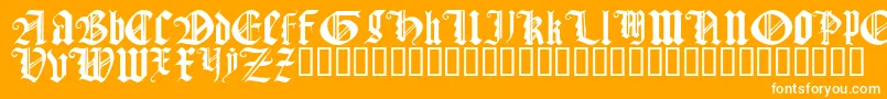 Fonte GothicTextureQuadrata – fontes brancas em um fundo laranja