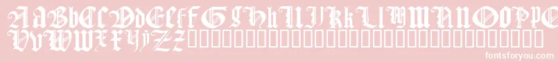 GothicTextureQuadrata Font – White Fonts on Pink Background