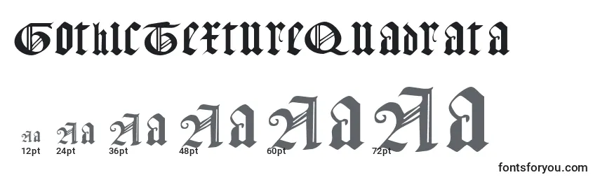 Размеры шрифта GothicTextureQuadrata