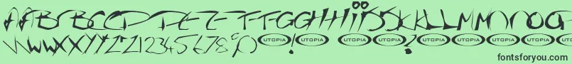 fuente Thegurufont – Fuentes Negras Sobre Fondo Verde