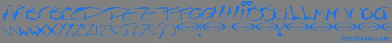 fuente Thegurufont – Fuentes Azules Sobre Fondo Gris