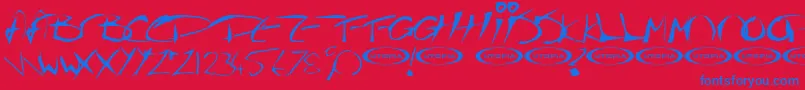 Police Thegurufont – polices bleues sur fond rouge