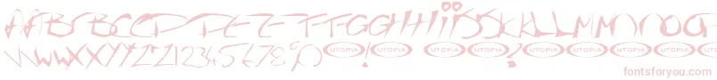 Thegurufont-Schriftart – Rosa Schriften auf weißem Hintergrund