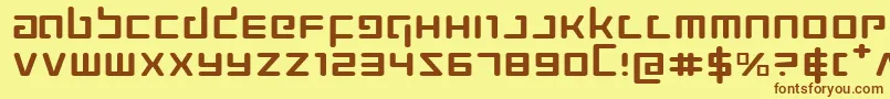 フォントProkofievExpanded – 茶色の文字が黄色の背景にあります。
