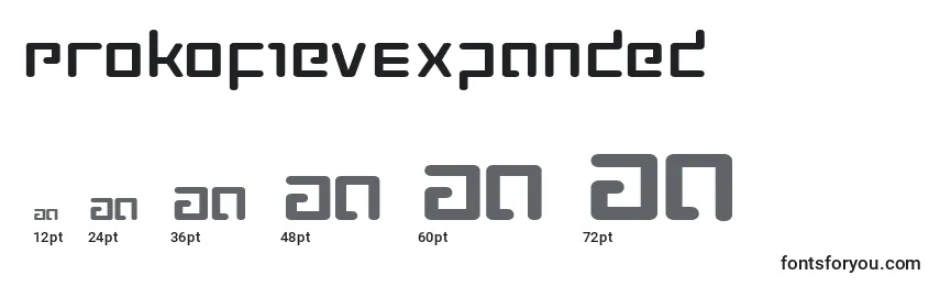 Размеры шрифта ProkofievExpanded
