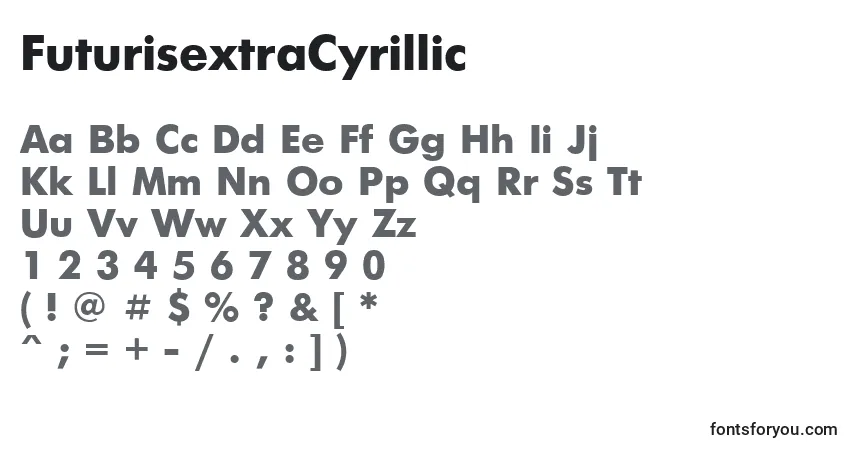 Schriftart FuturisextraCyrillic – Alphabet, Zahlen, spezielle Symbole