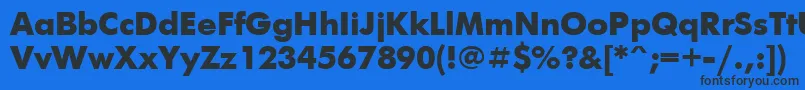 FuturisextraCyrillic Font – Black Fonts on Blue Background