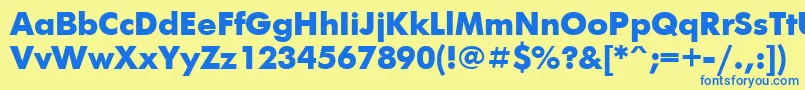 FuturisextraCyrillic Font – Blue Fonts on Yellow Background