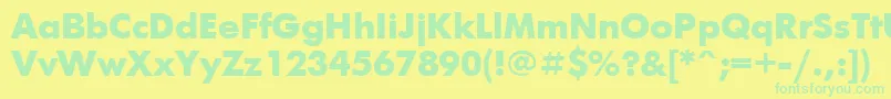 FuturisextraCyrillic Font – Green Fonts on Yellow Background