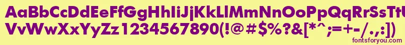 FuturisextraCyrillic Font – Purple Fonts on Yellow Background