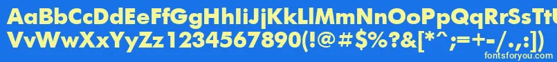 FuturisextraCyrillic Font – Yellow Fonts on Blue Background