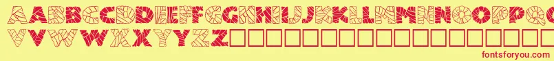 MummifiedRegular Font – Red Fonts on Yellow Background