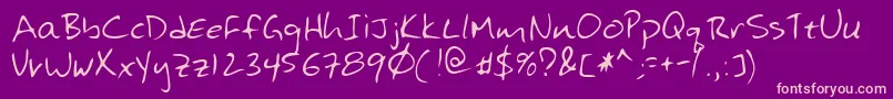 Hansonshand Font – Pink Fonts on Purple Background