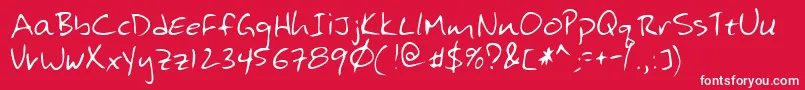 Hansonshand Font – White Fonts on Red Background