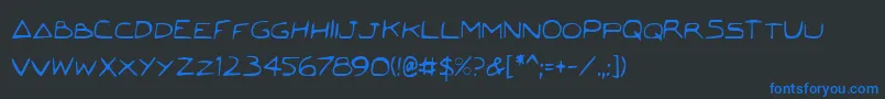 JettaCondensed Font – Blue Fonts on Black Background
