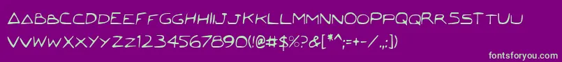 JettaCondensed Font – Green Fonts on Purple Background