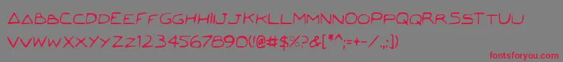 JettaCondensed Font – Red Fonts on Gray Background