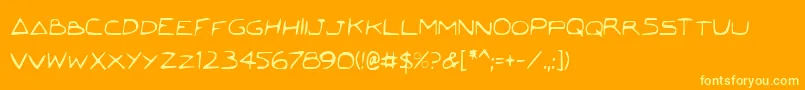 Czcionka JettaCondensed – żółte czcionki na pomarańczowym tle