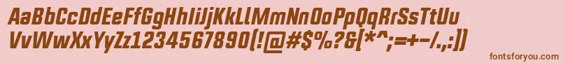 フォントUpboltersNewRegularItalic – ピンクの背景に茶色のフォント