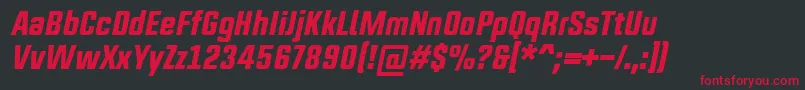 UpboltersNewRegularItalic Font – Red Fonts on Black Background