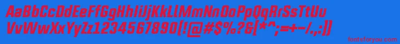 Шрифт UpboltersNewRegularItalic – красные шрифты на синем фоне