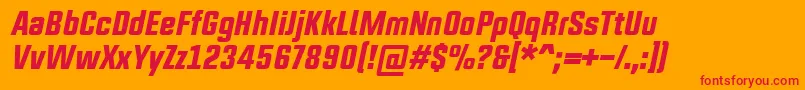UpboltersNewRegularItalic Font – Red Fonts on Orange Background