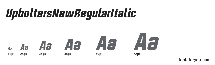 UpboltersNewRegularItalic Font Sizes