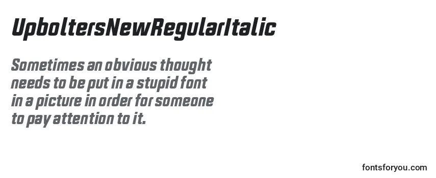 UpboltersNewRegularItalic Font