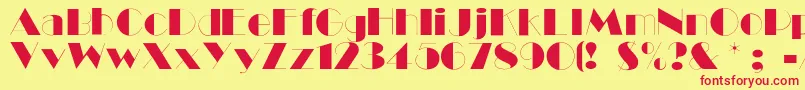 Ballet Font – Red Fonts on Yellow Background