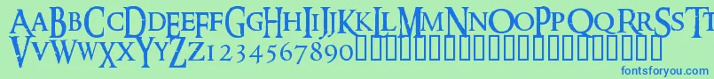 フォントRingm – 青い文字は緑の背景です。