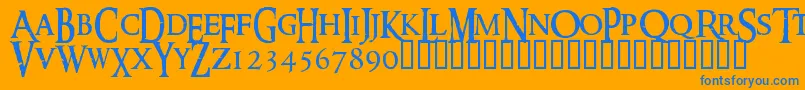Ringm Font – Blue Fonts on Orange Background