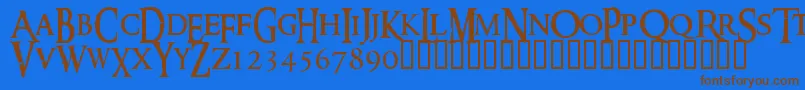 Ringm Font – Brown Fonts on Blue Background