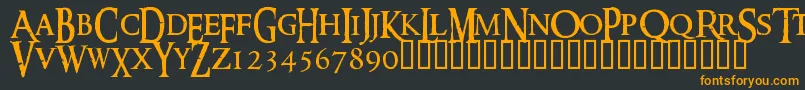 フォントRingm – 黒い背景にオレンジの文字