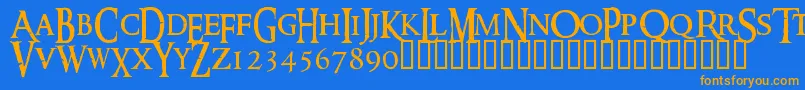 Ringm Font – Orange Fonts on Blue Background