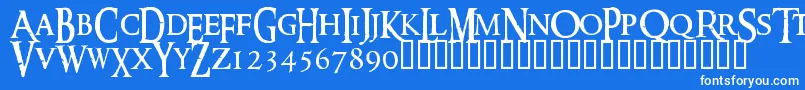 フォントRingm – 青い背景に白い文字