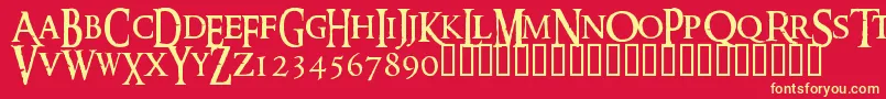 Ringm Font – Yellow Fonts on Red Background