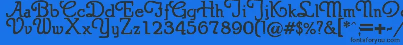 Puritanswash Font – Black Fonts on Blue Background
