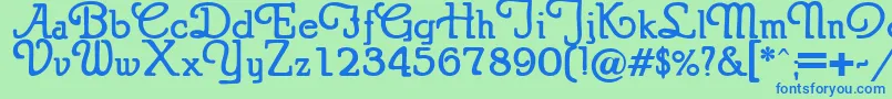 Puritanswash Font – Blue Fonts on Green Background