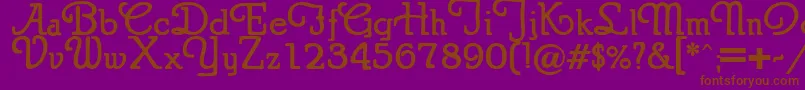 Puritanswash Font – Brown Fonts on Purple Background