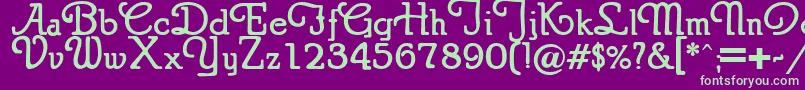 Puritanswash Font – Green Fonts on Purple Background