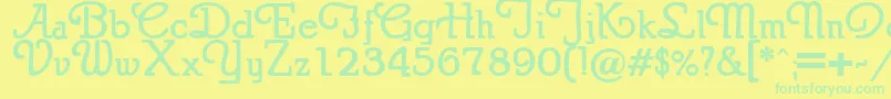 Puritanswash Font – Green Fonts on Yellow Background