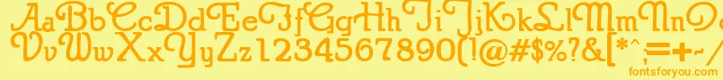 Puritanswash Font – Orange Fonts on Yellow Background