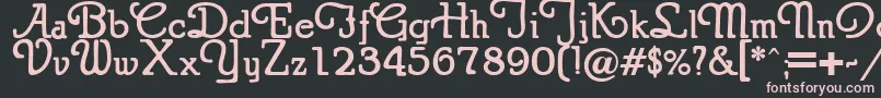 Czcionka Puritanswash – różowe czcionki na czarnym tle