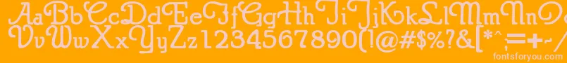 Puritanswash Font – Pink Fonts on Orange Background