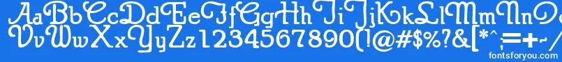 Puritanswash Font – White Fonts on Blue Background